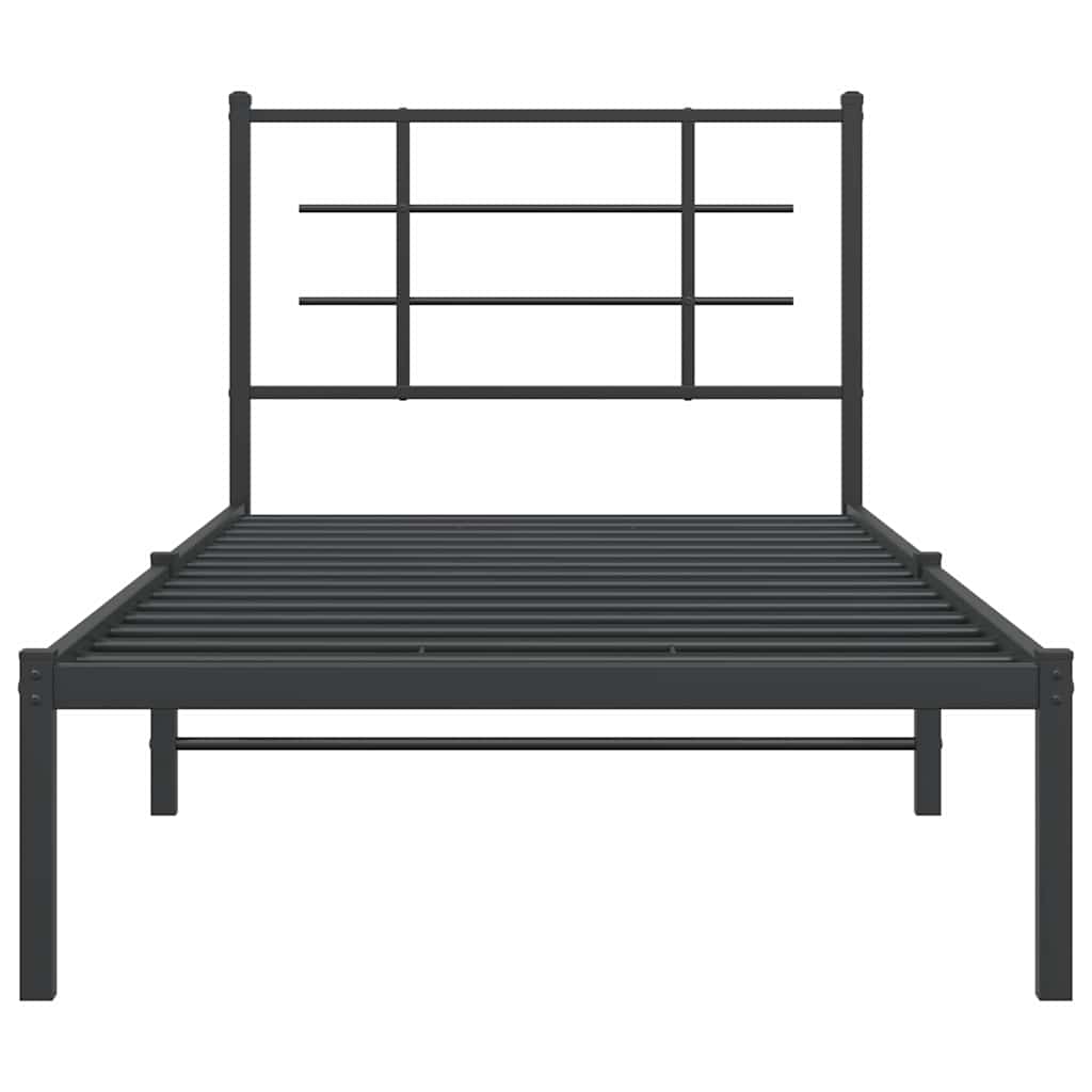 sengeramme med sengegavl 90x200 cm metal sort