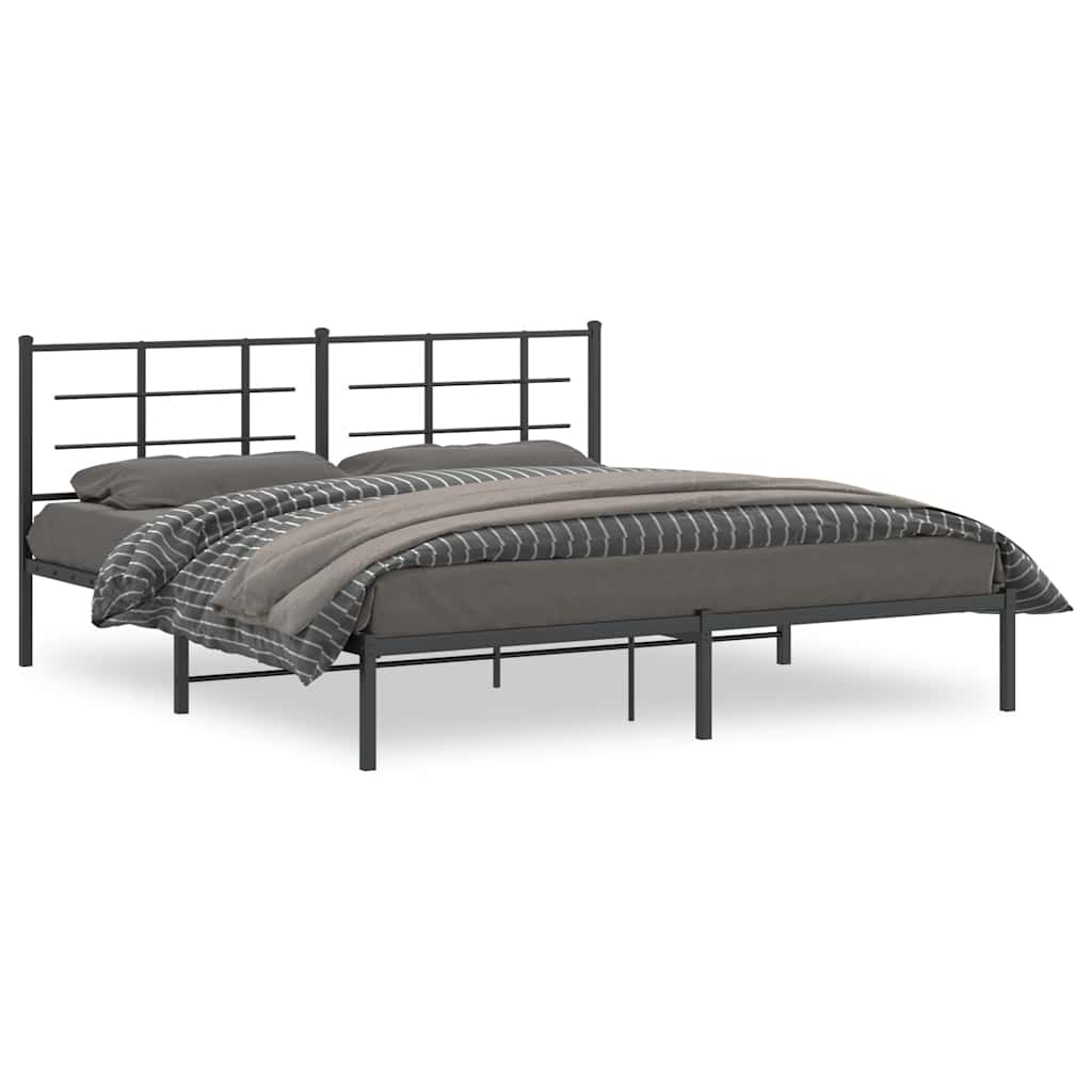 sengeramme med sengegavl 183x213 cm metal sort