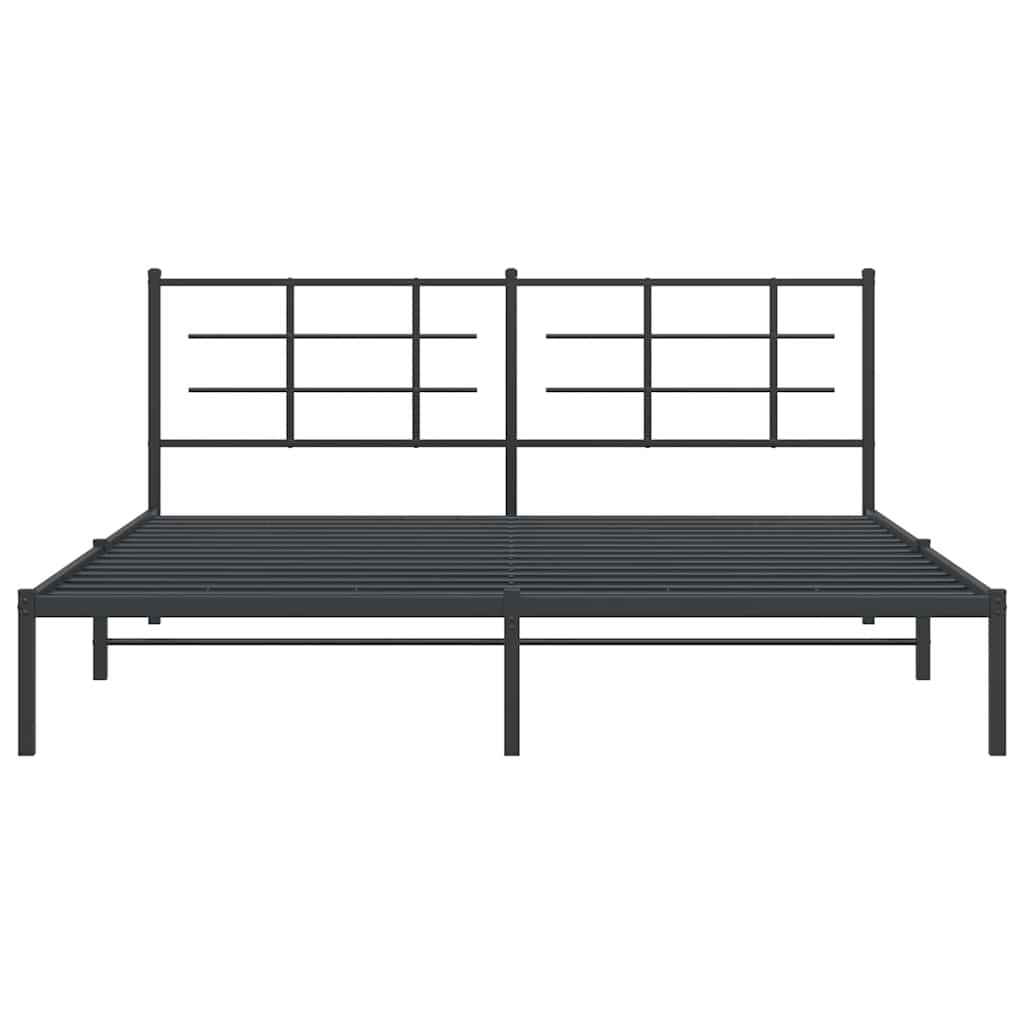 sengeramme med sengegavl 183x213 cm metal sort