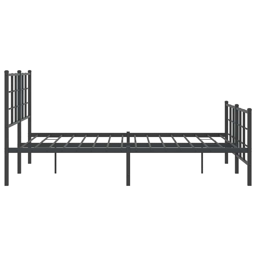 sengeramme med sengegavl og fodgærde 140x190 cm metal sort