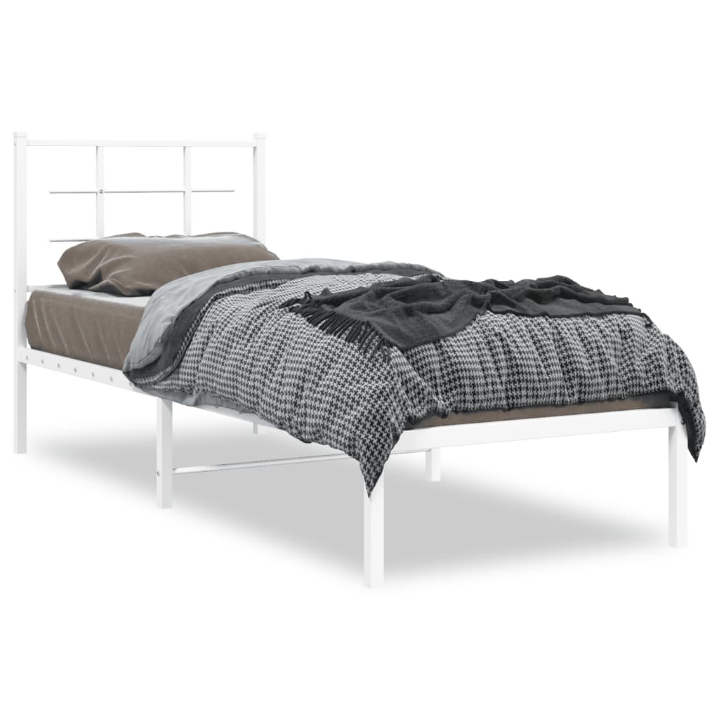 sengeramme med sengegavl 80x200 cm metal hvid