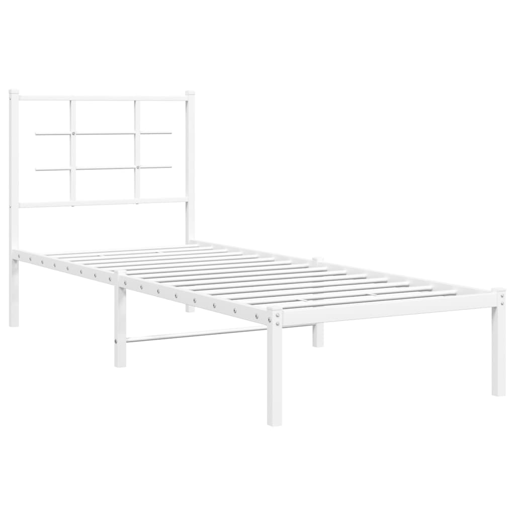 sengeramme med sengegavl 80x200 cm metal hvid