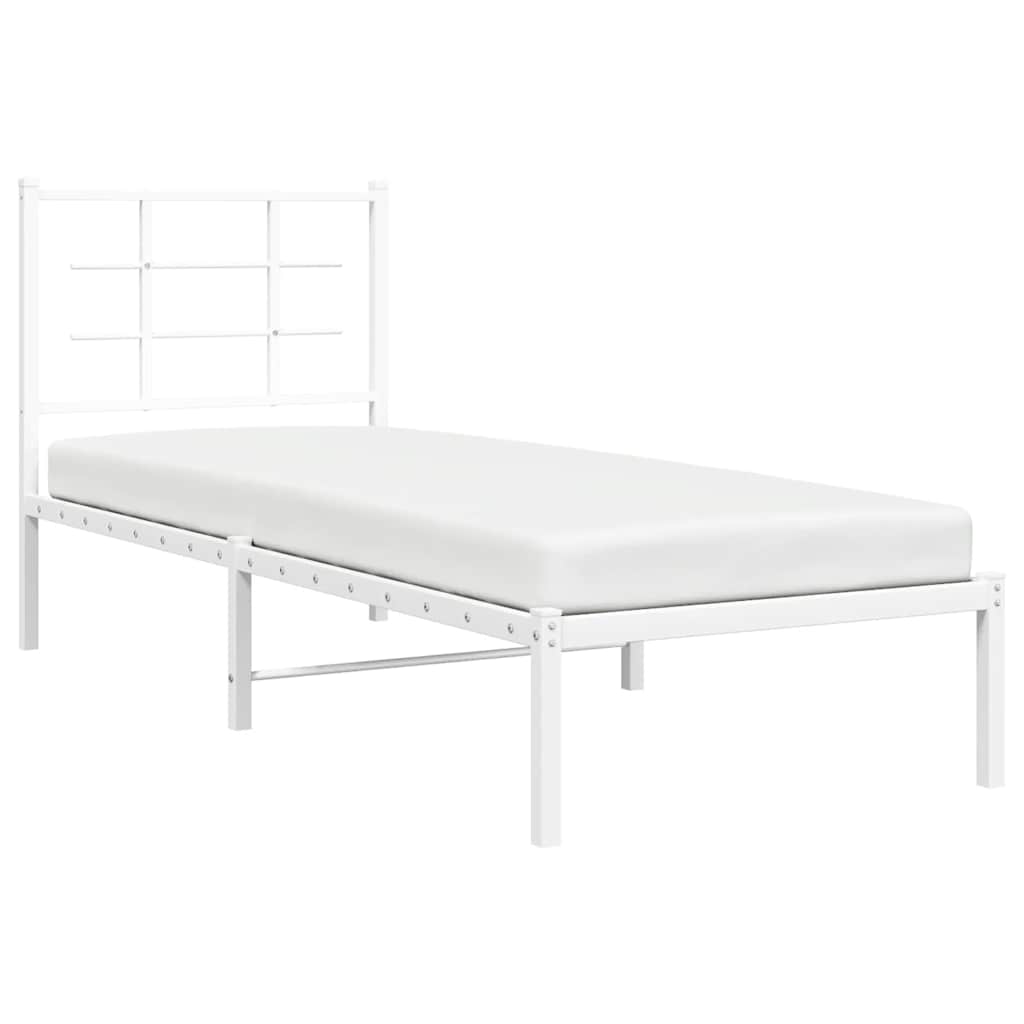 sengeramme med sengegavl 80x200 cm metal hvid
