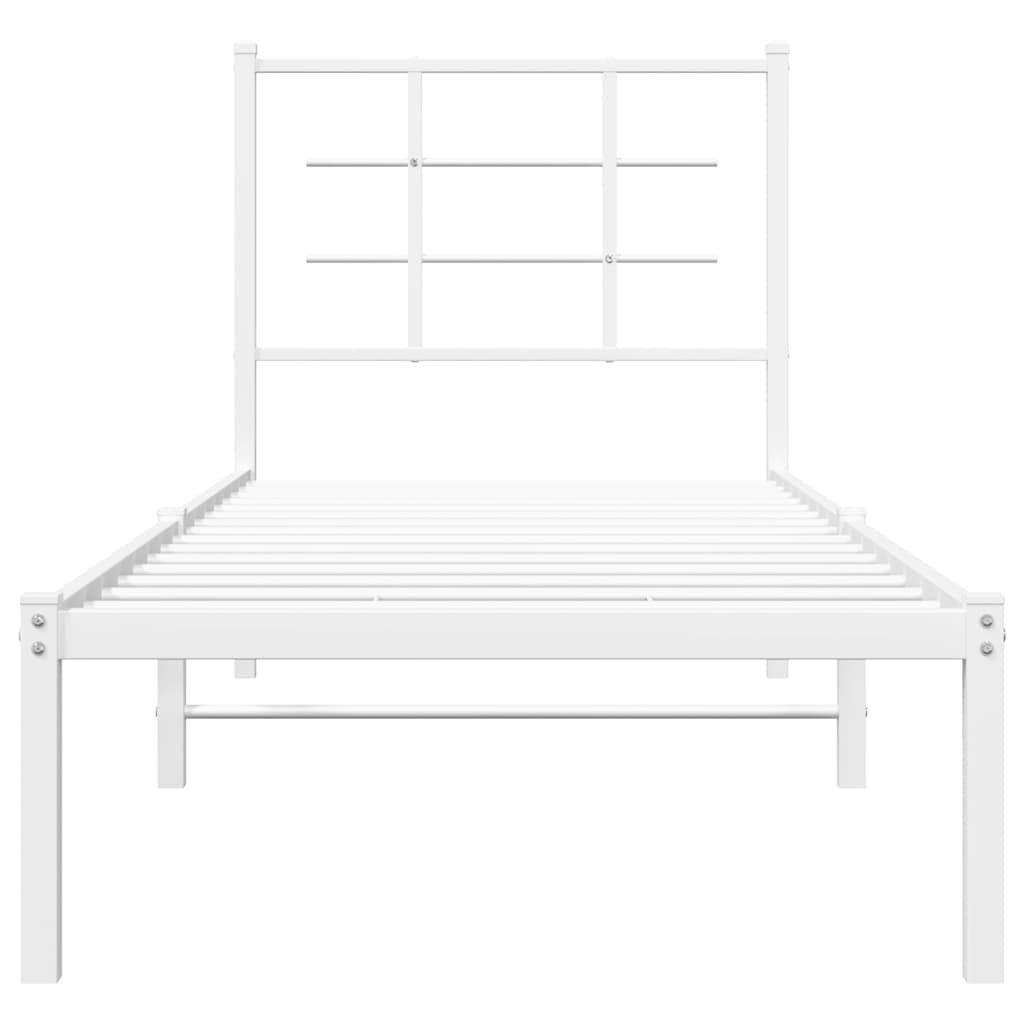 sengeramme med sengegavl 80x200 cm metal hvid