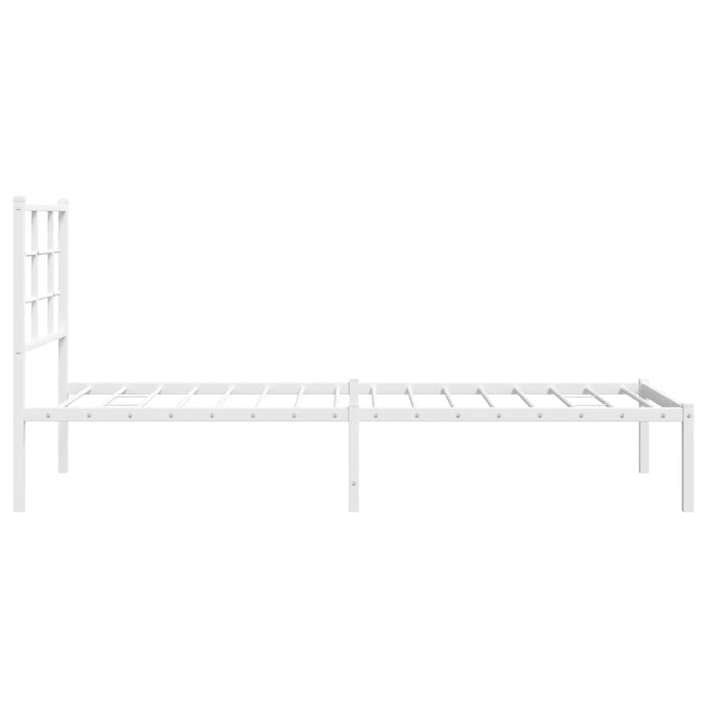 sengeramme med sengegavl 80x200 cm metal hvid