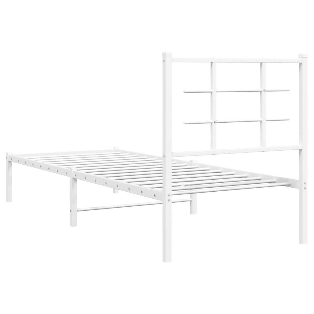 sengeramme med sengegavl 80x200 cm metal hvid