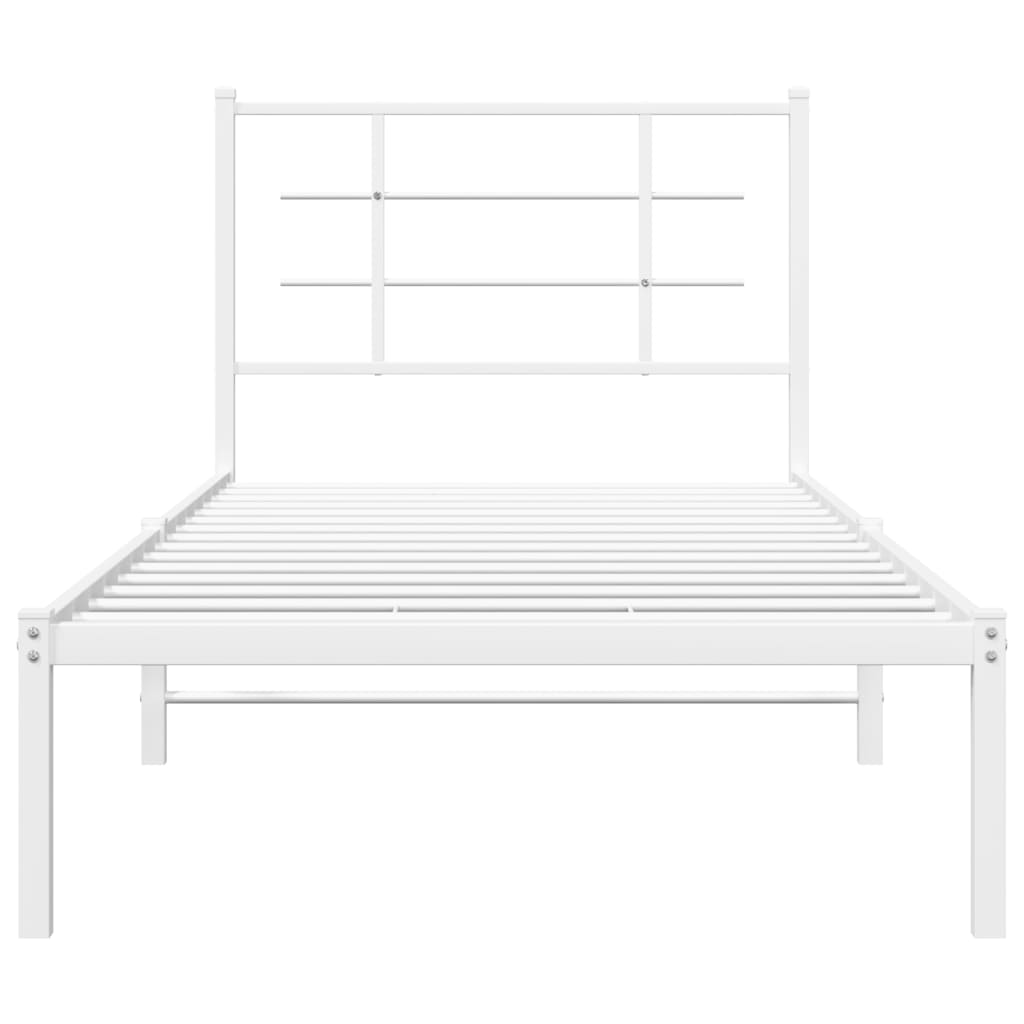 sengeramme med sengegavl 90x190 cm metal hvid