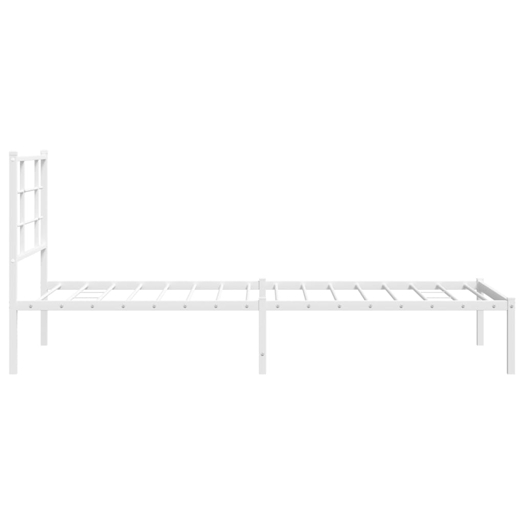 sengeramme med sengegavl 90x190 cm metal hvid