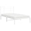 sengeramme med sengegavl 100x190 cm metal hvid
