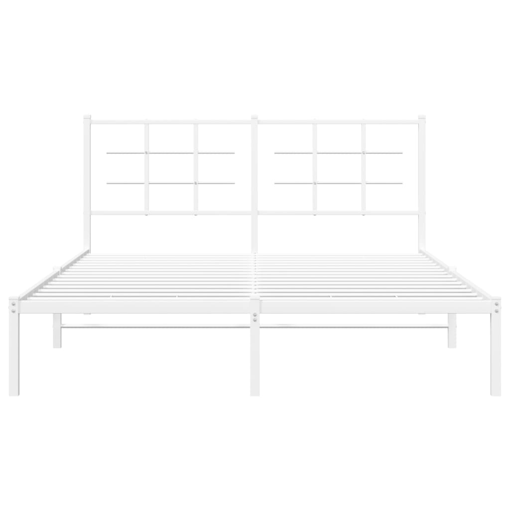 sengeramme med sengegavl 160x200 cm metal hvid