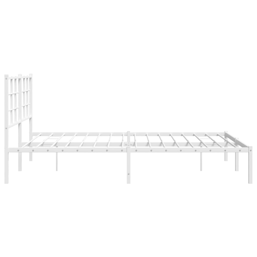 sengeramme med sengegavl 160x200 cm metal hvid