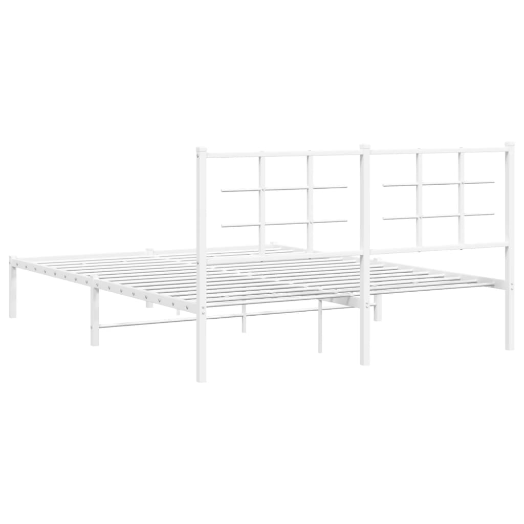 sengeramme med sengegavl 160x200 cm metal hvid