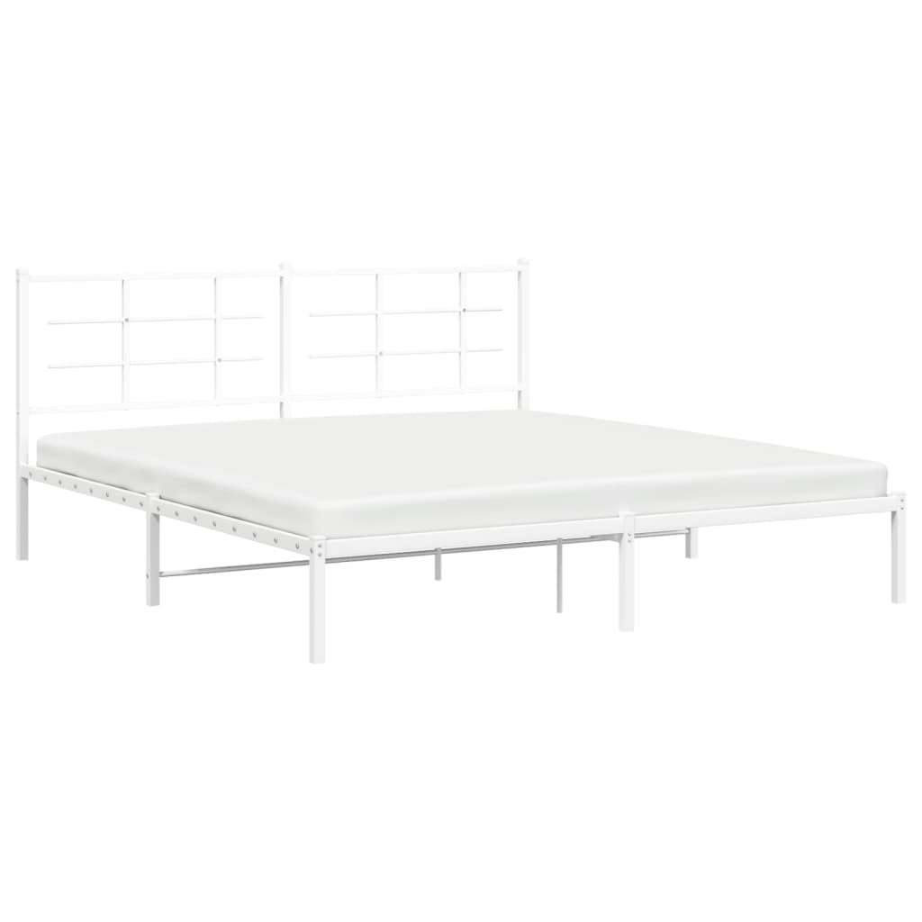 sengeramme med sengegavl 180x200 cm metal hvid