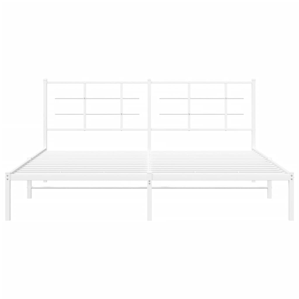 sengeramme med sengegavl 180x200 cm metal hvid