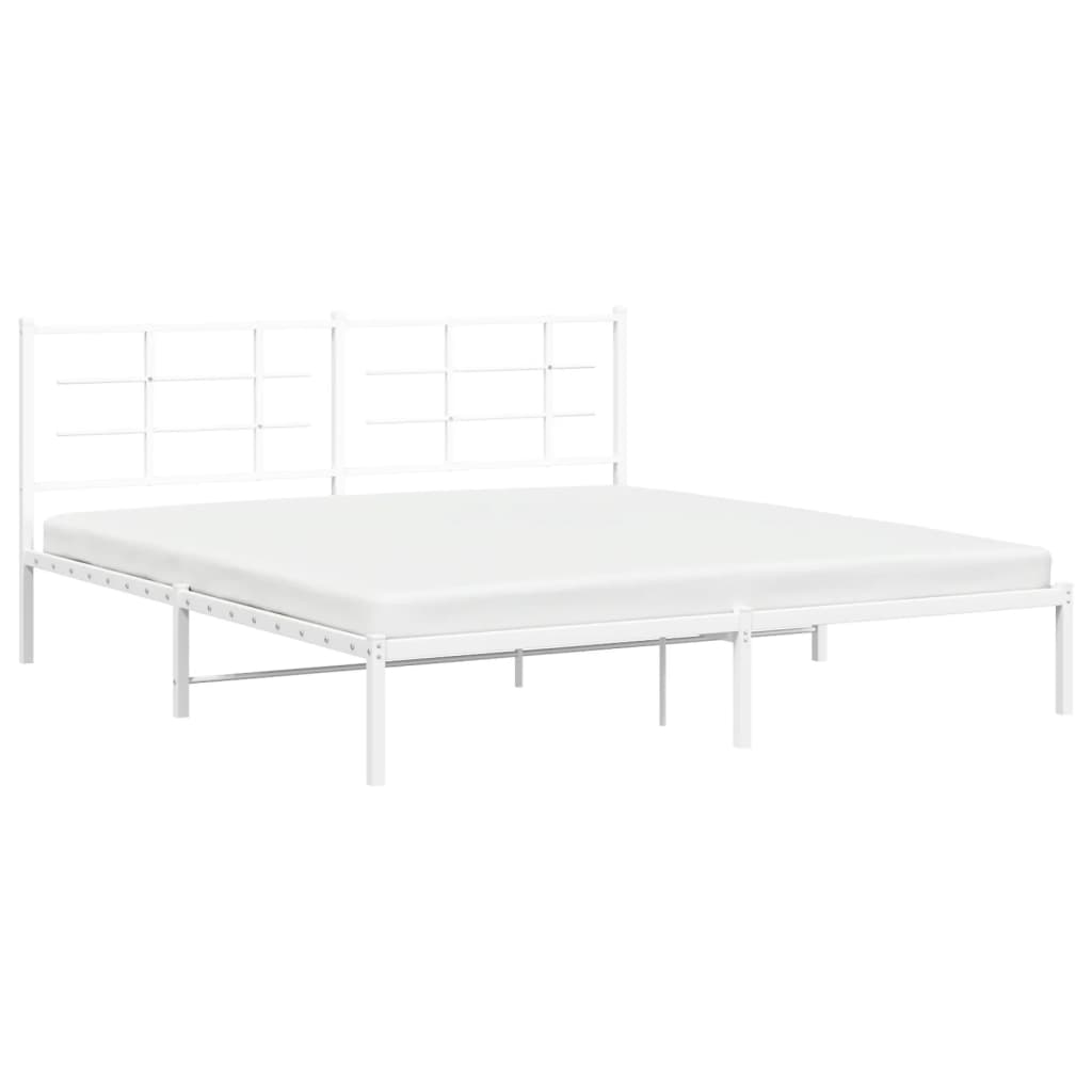 sengeramme med sengegavl 183x213 cm metal hvid