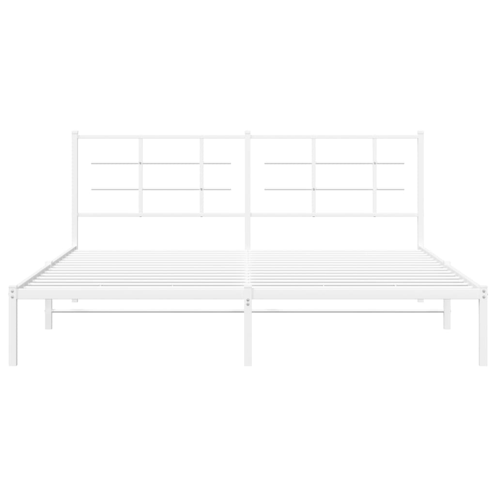 sengeramme med sengegavl 183x213 cm metal hvid