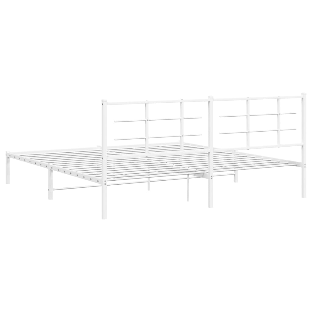 sengeramme med sengegavl 193x203 cm metal hvid