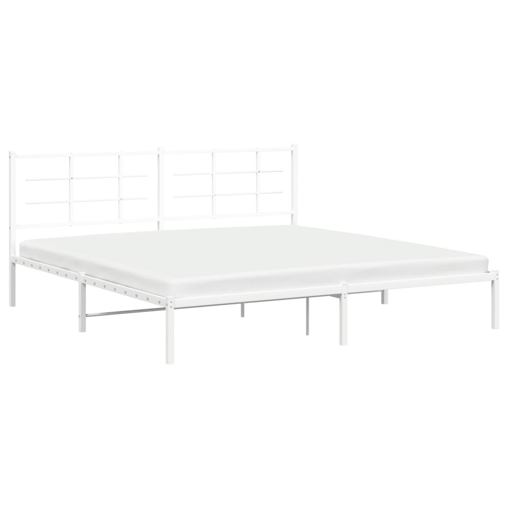 sengeramme med sengegavl 200x200 cm metal hvid