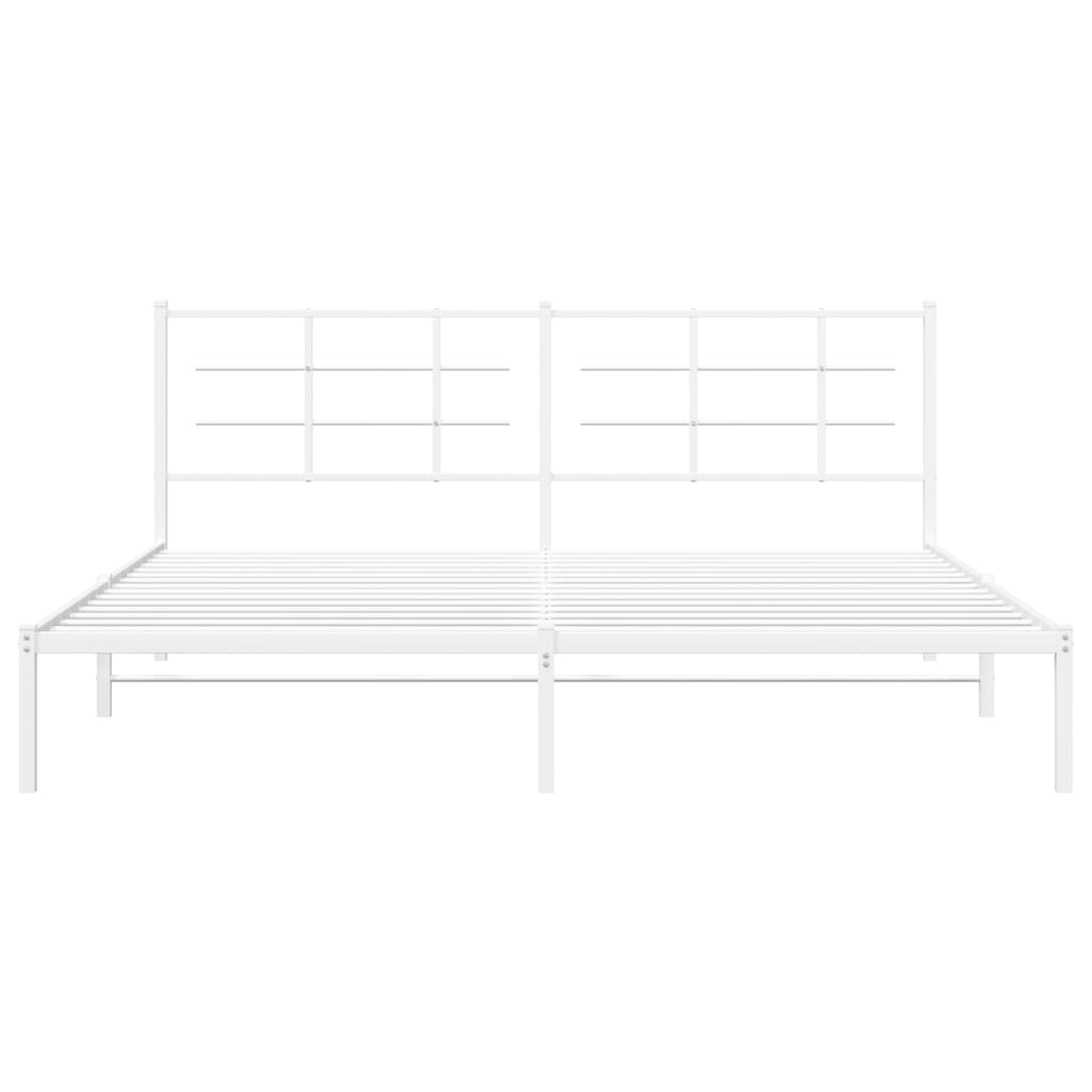 sengeramme med sengegavl 200x200 cm metal hvid