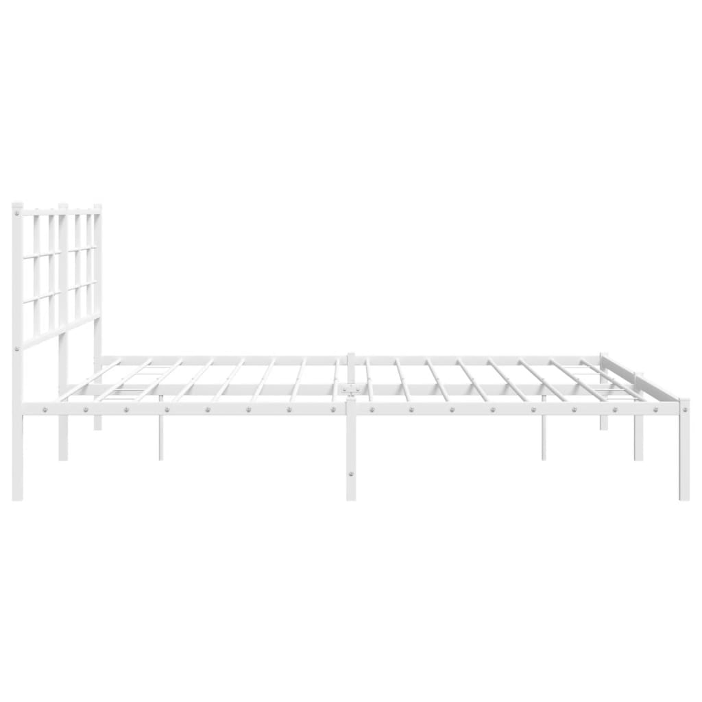 sengeramme med sengegavl 200x200 cm metal hvid