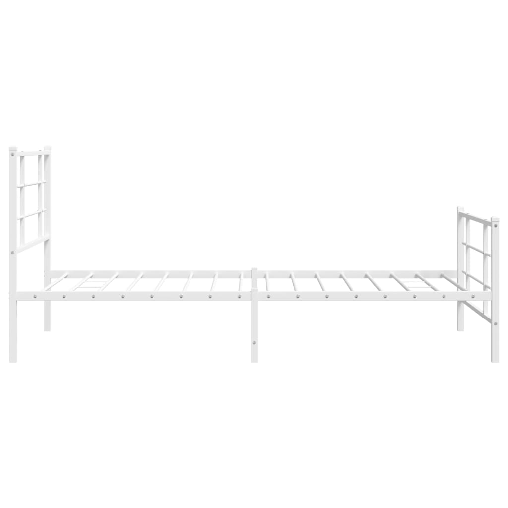 sengeramme med sengegavl og fodgærde 107x203 cm metal hvid
