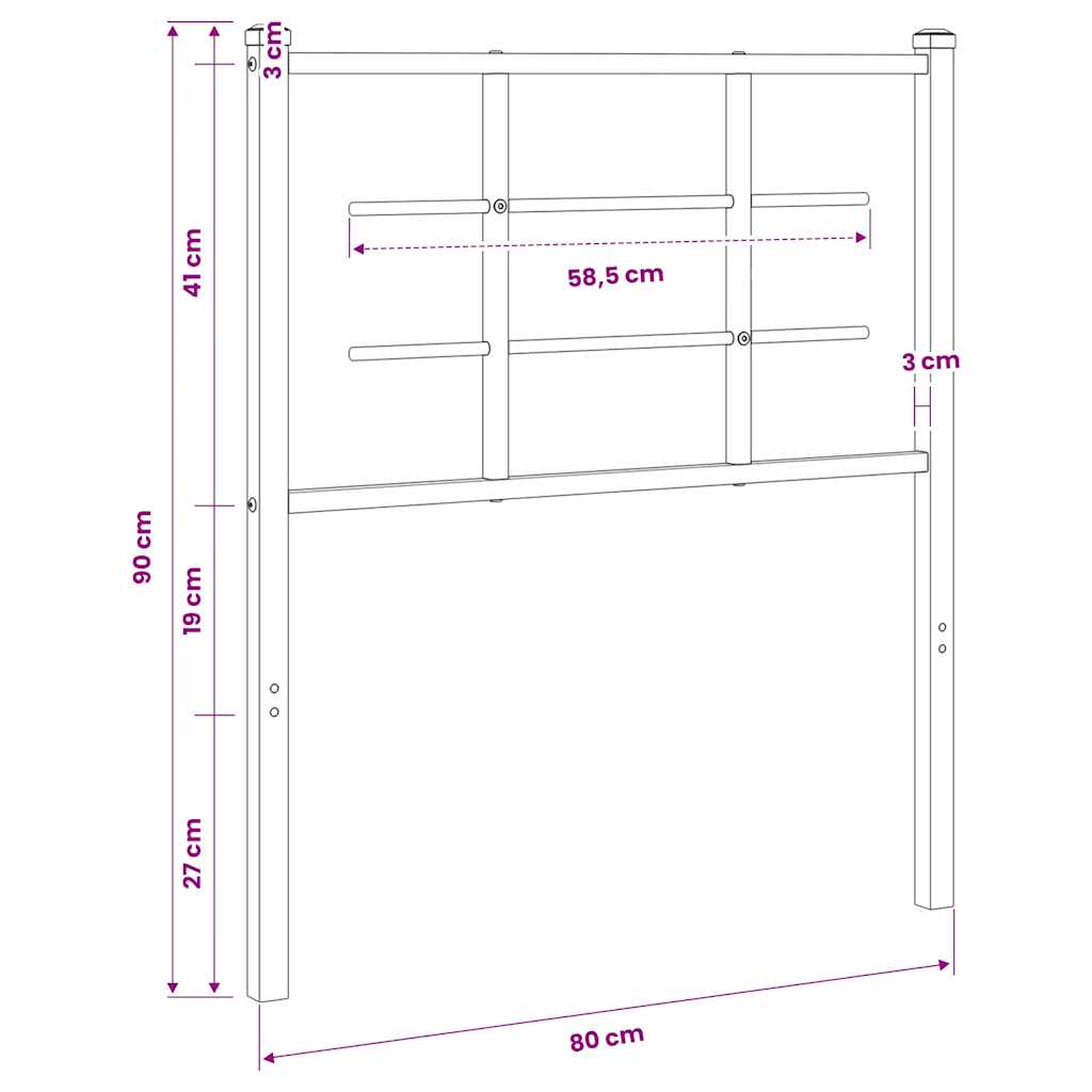 udskiftningsgavl 75 cm metal hvid