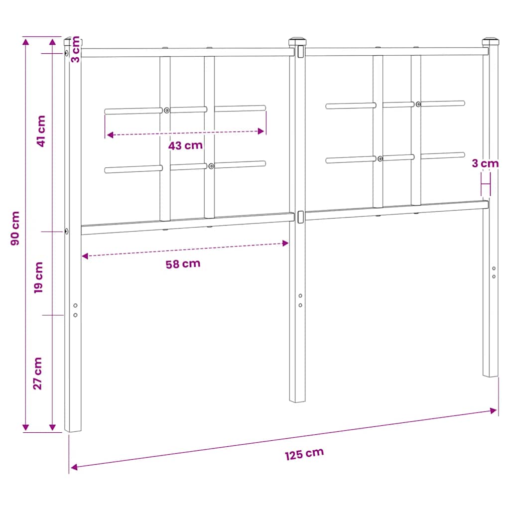 udskiftningsgavl 120 cm metal hvid