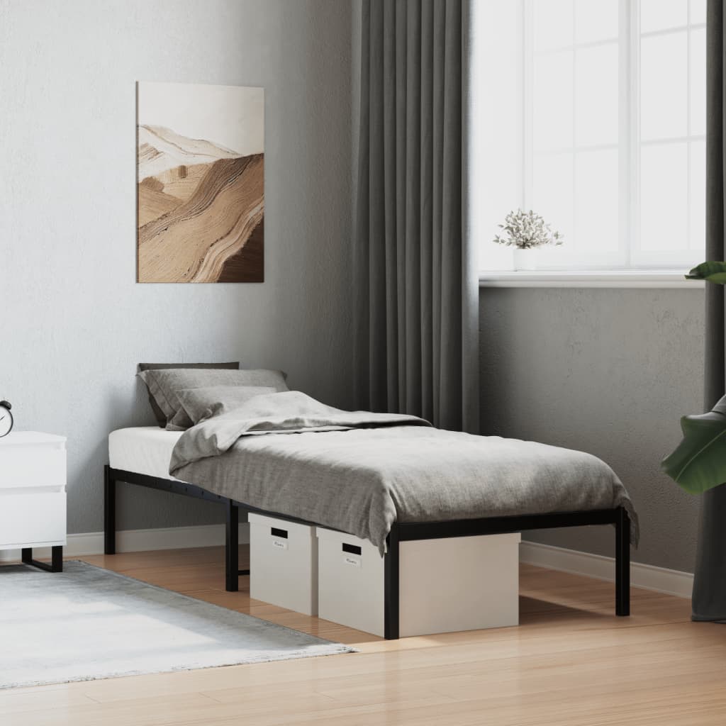 sengeramme 75x190 cm metal sort