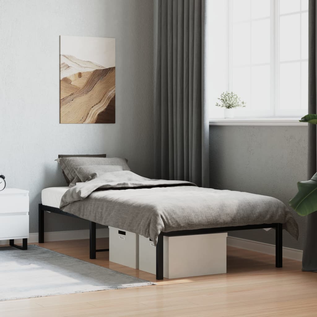 sengeramme 90x190 cm metal sort