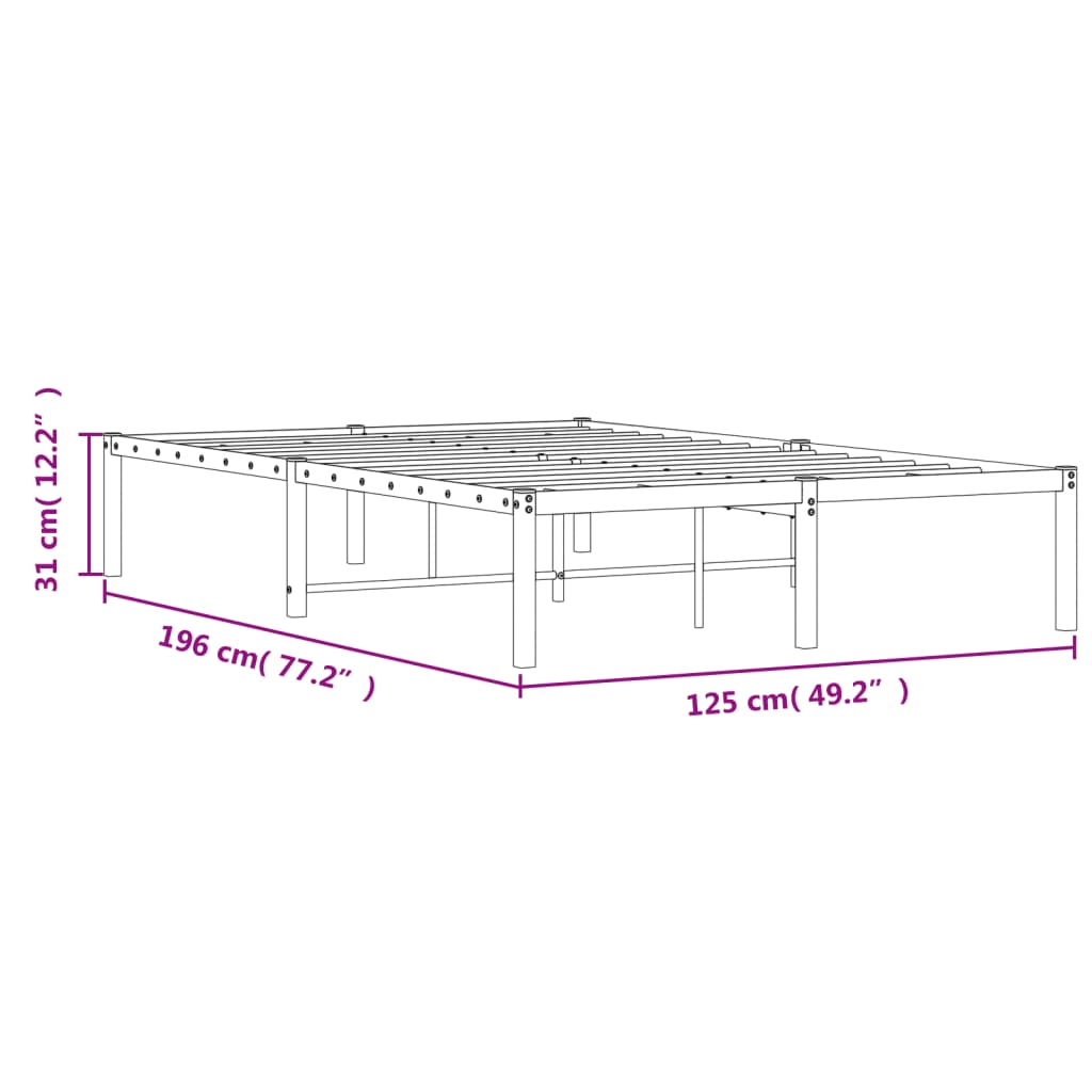 sengeramme 120x190 cm metal sort