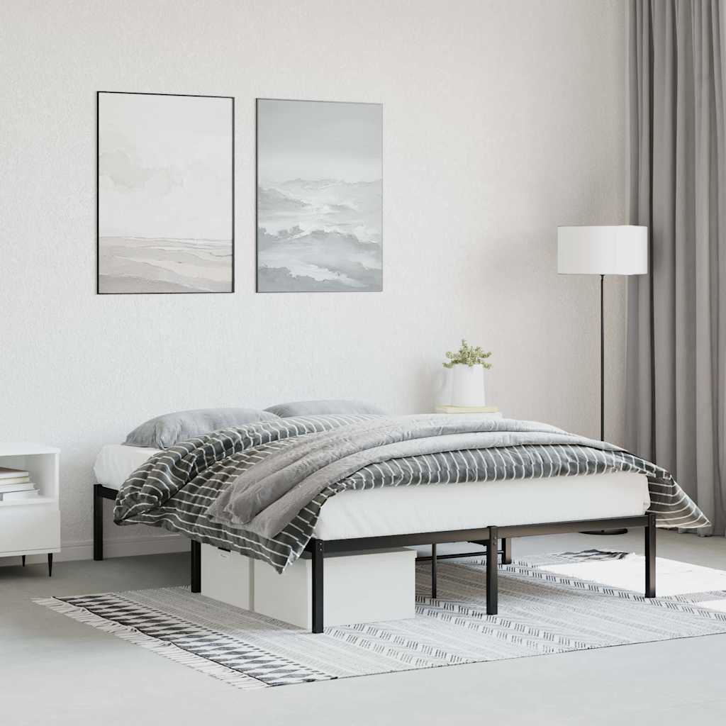 sengeramme 135x190 cm metal sort