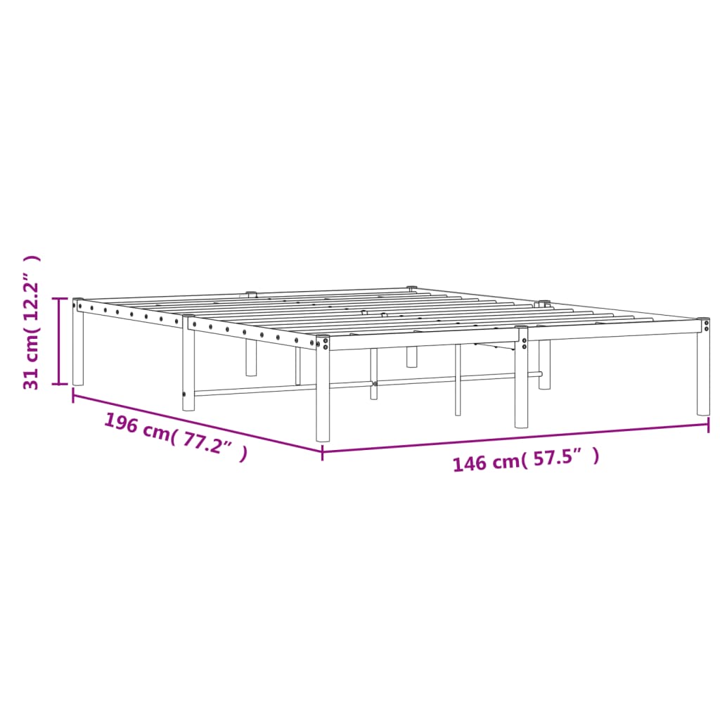 sengeramme 140x190 cm metal sort