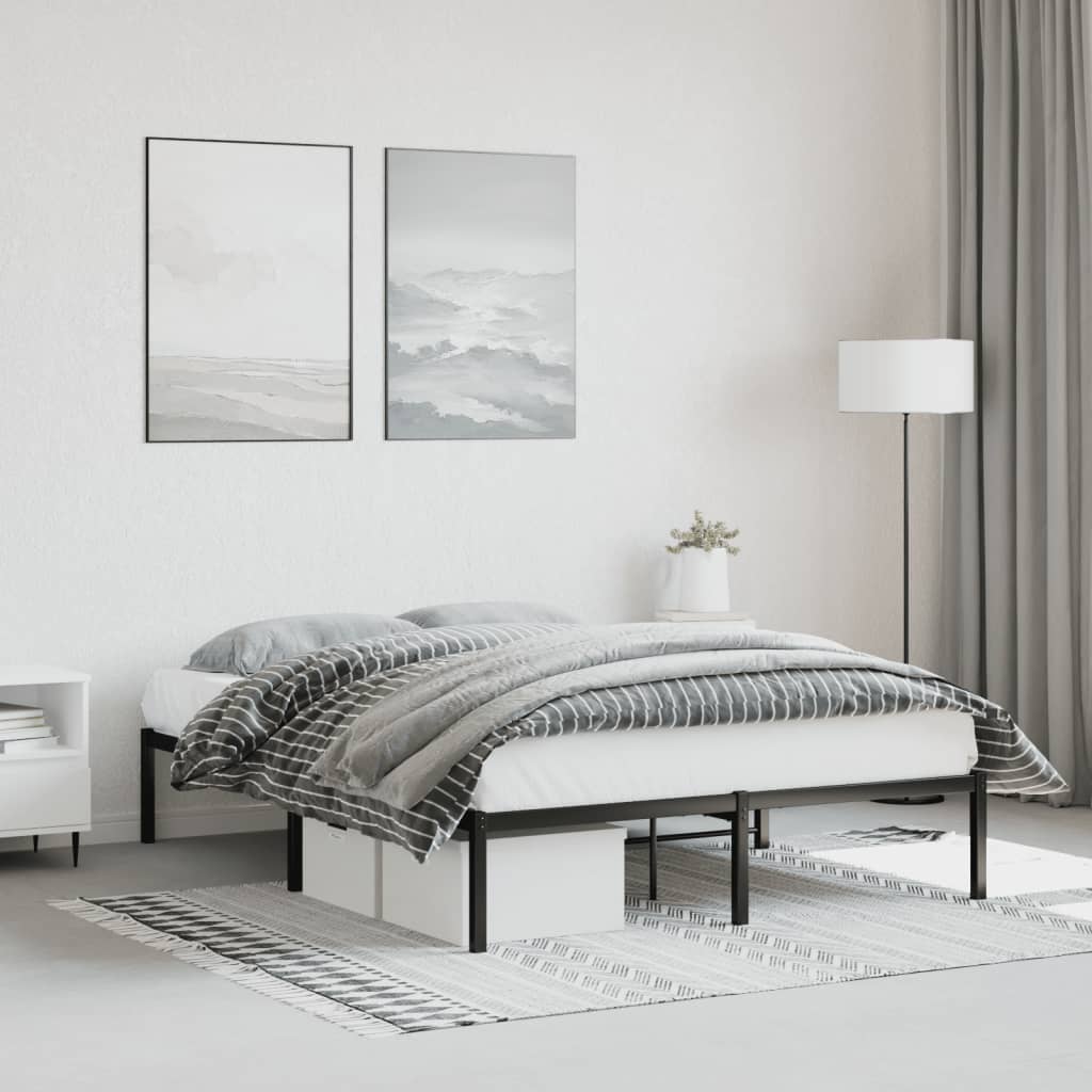 sengeramme 140x190 cm metal sort