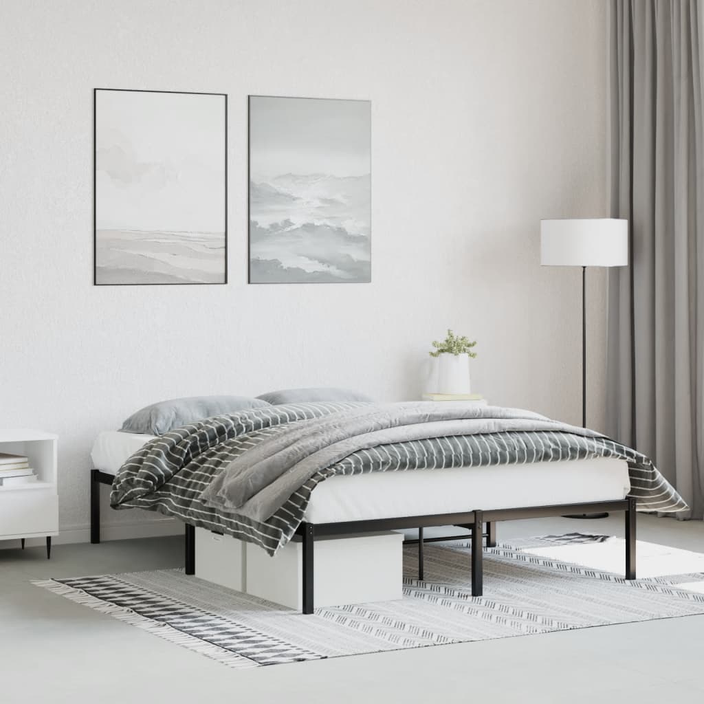 sengeramme 140x200 cm metal sort