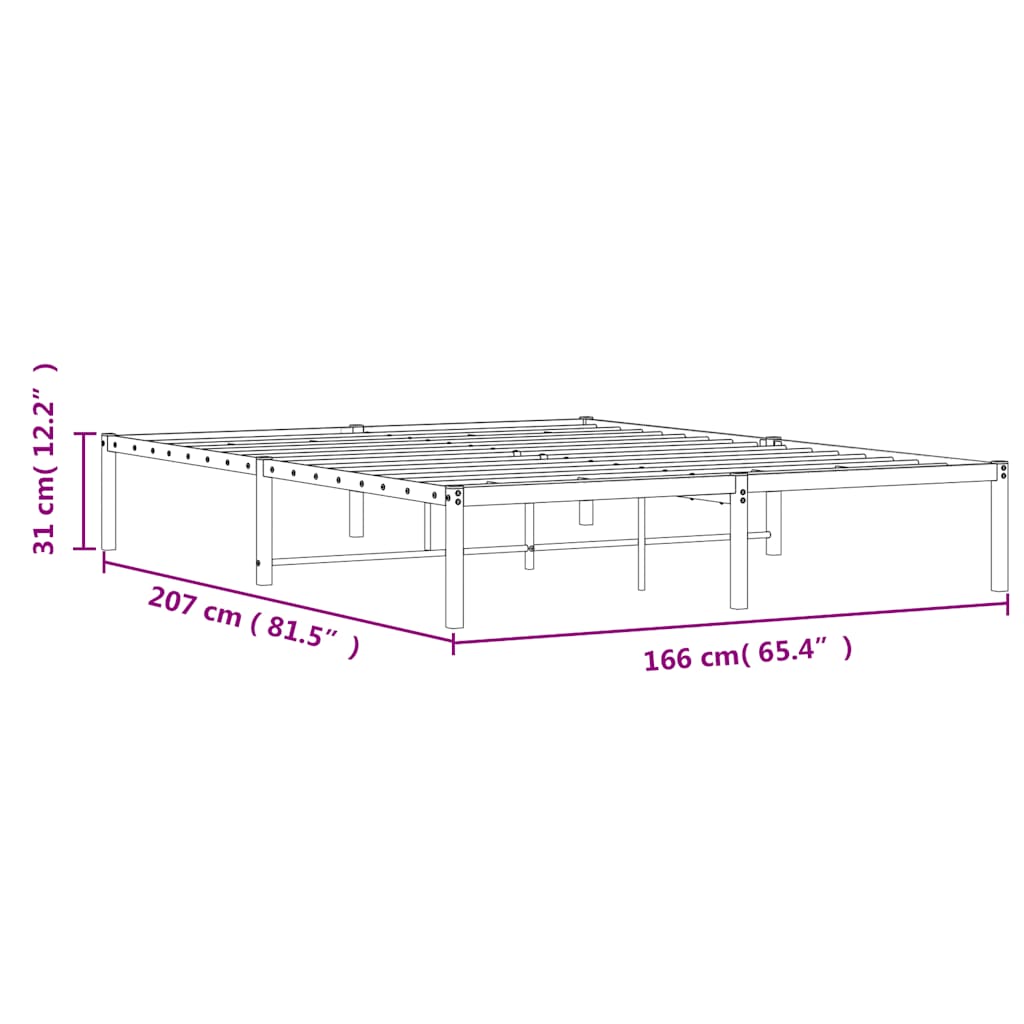 sengeramme 160x200 cm metal sort