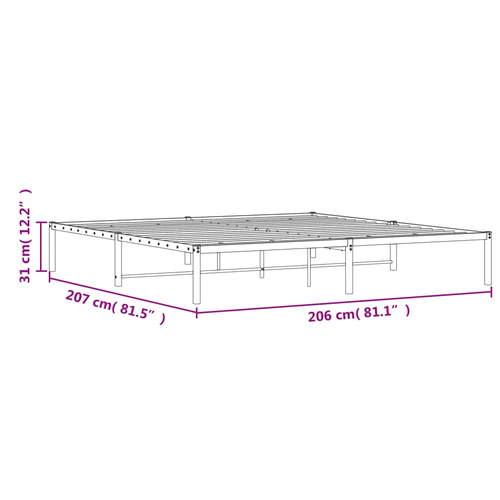 sengeramme 200x200 cm metal sort