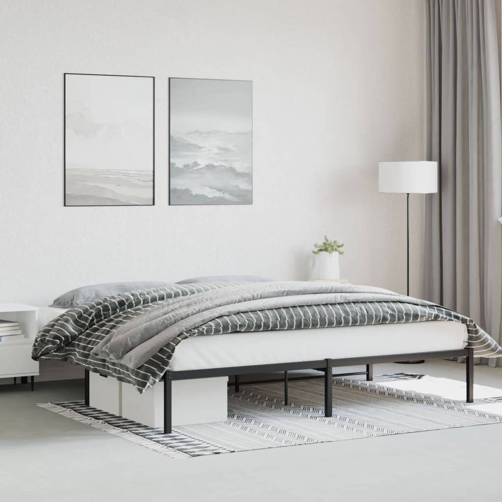 sengeramme 200x200 cm metal sort