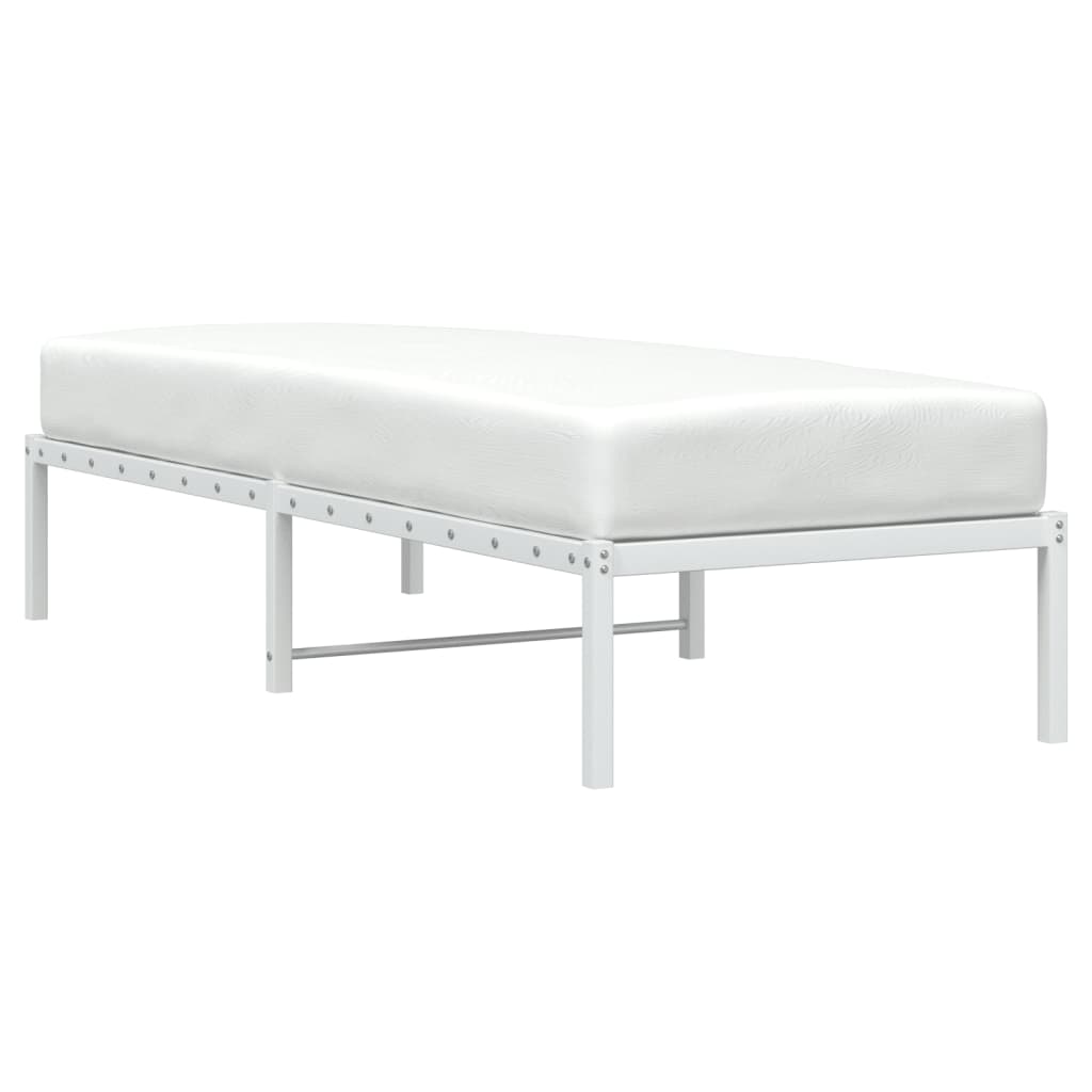 sengeramme 75x190 cm metal hvid