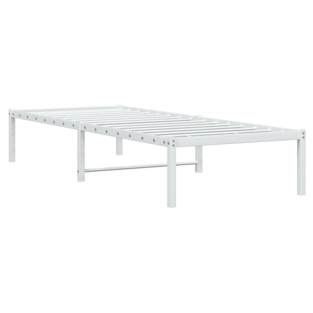 sengeramme 75x190 cm metal hvid