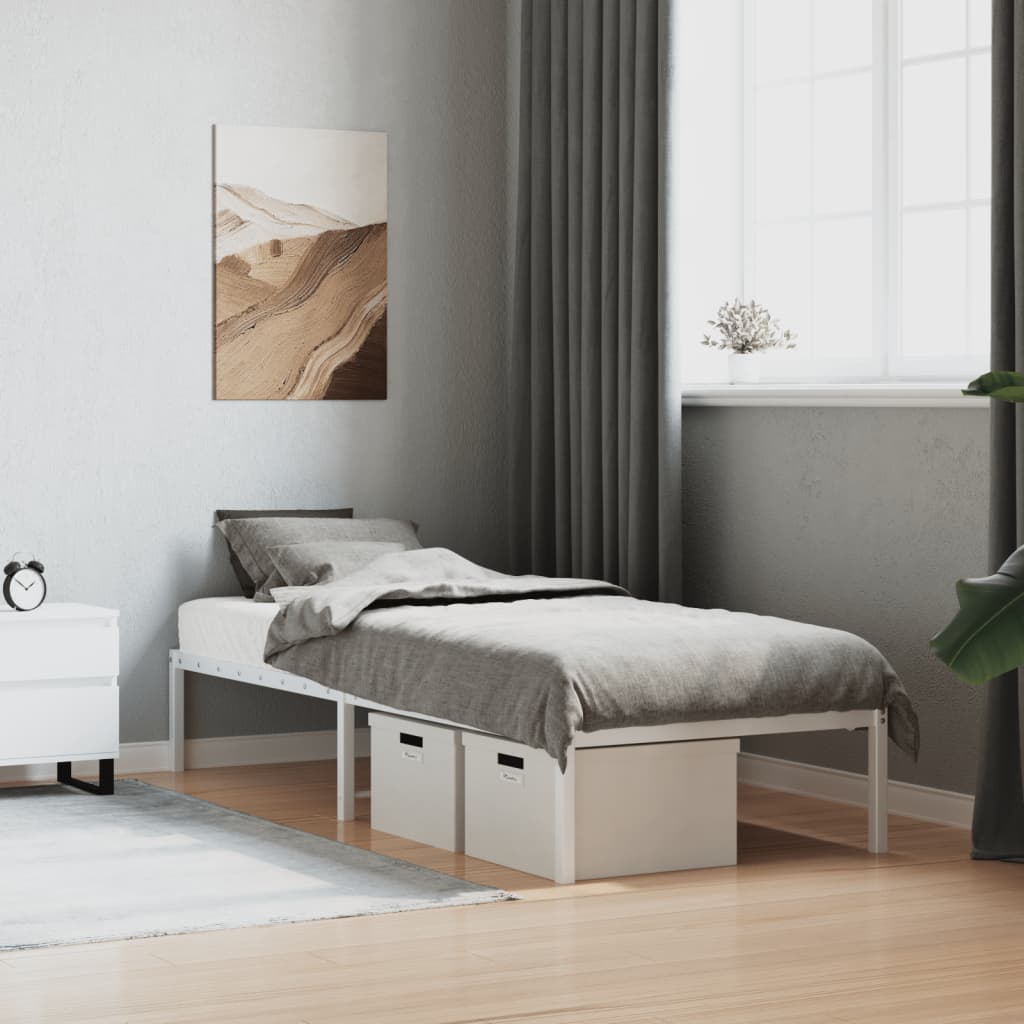 sengeramme 75x190 cm metal hvid