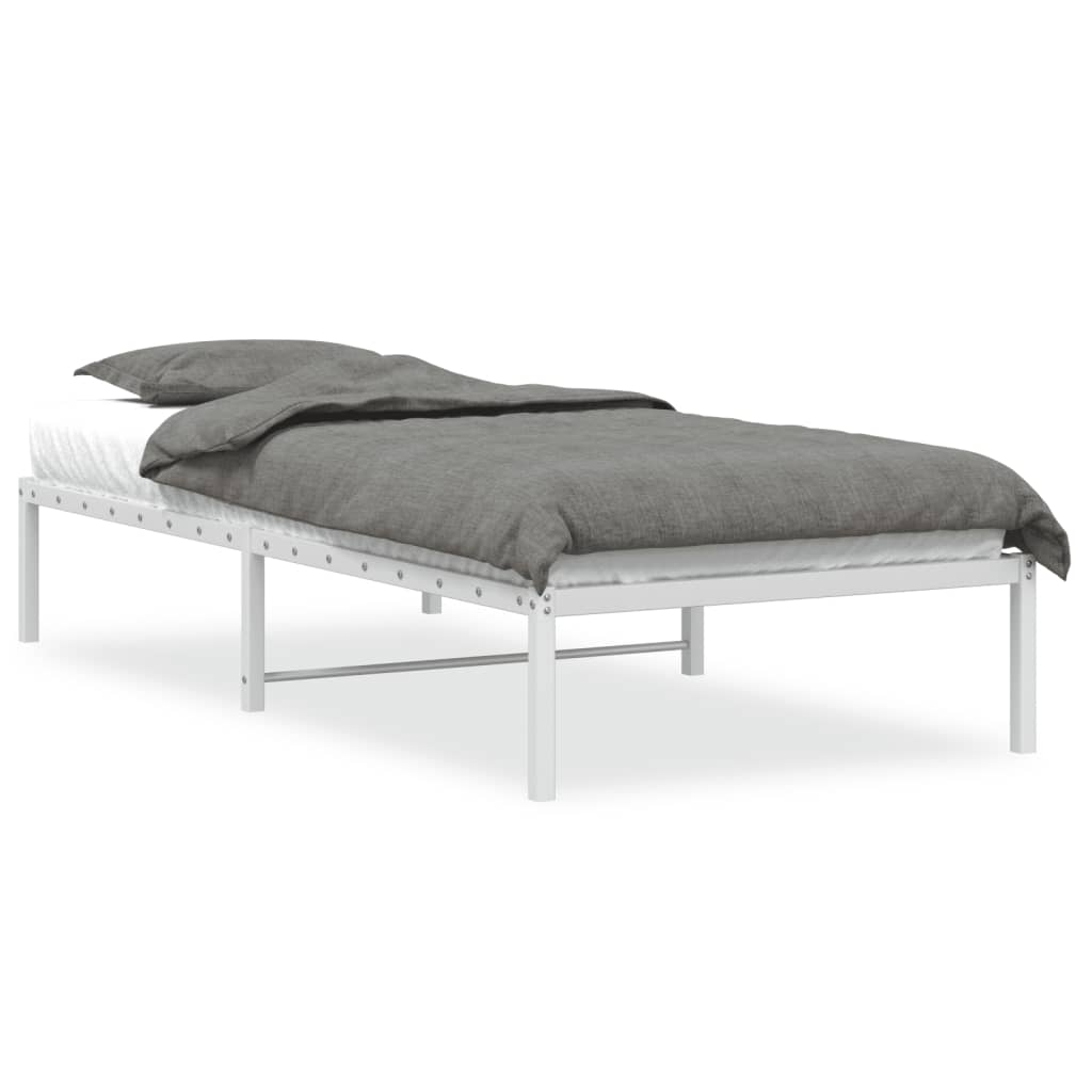 sengeramme 90x190 cm metal hvid