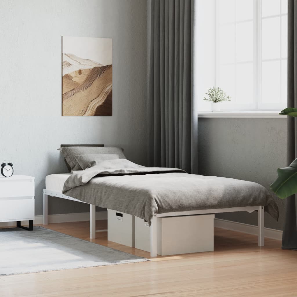 sengeramme 90x190 cm metal hvid