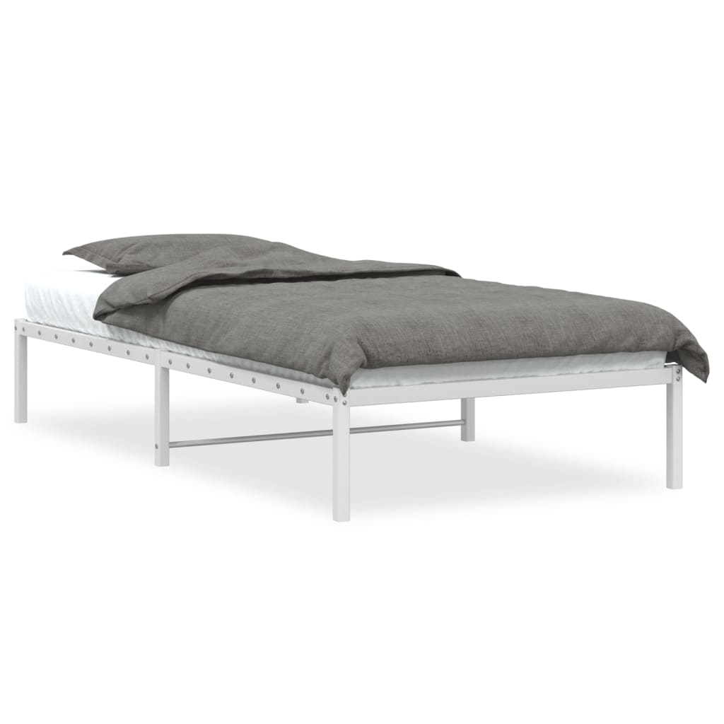 sengeramme 100x190 cm metal hvid