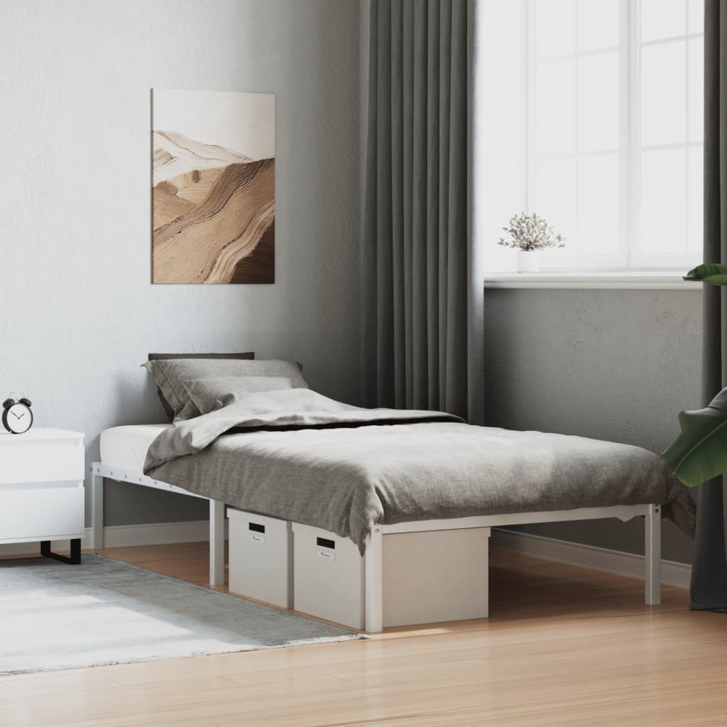 sengeramme 100x190 cm metal hvid