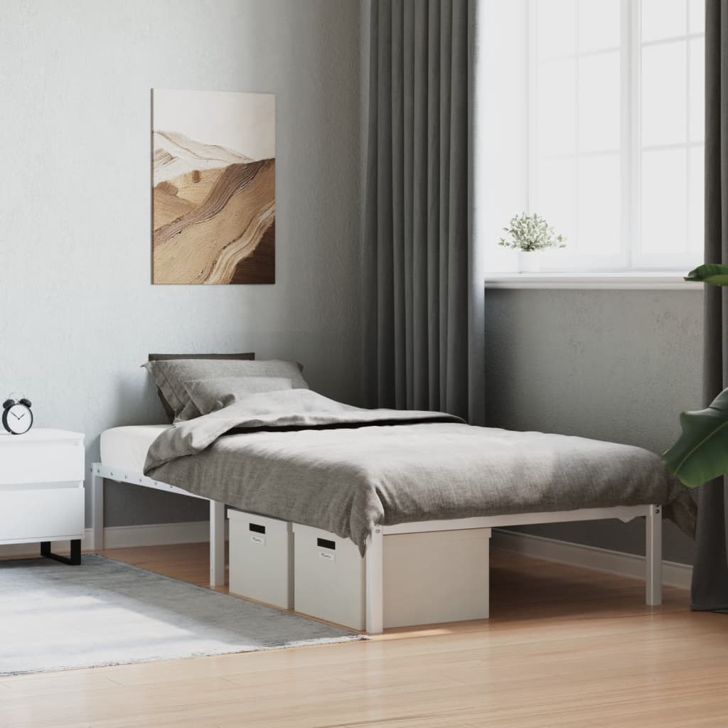 sengeramme 107x203 cm metal hvid