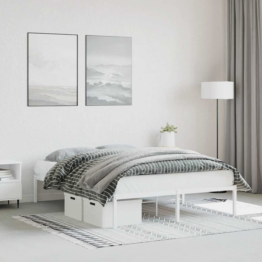 sengeramme 135x190 cm metal hvid