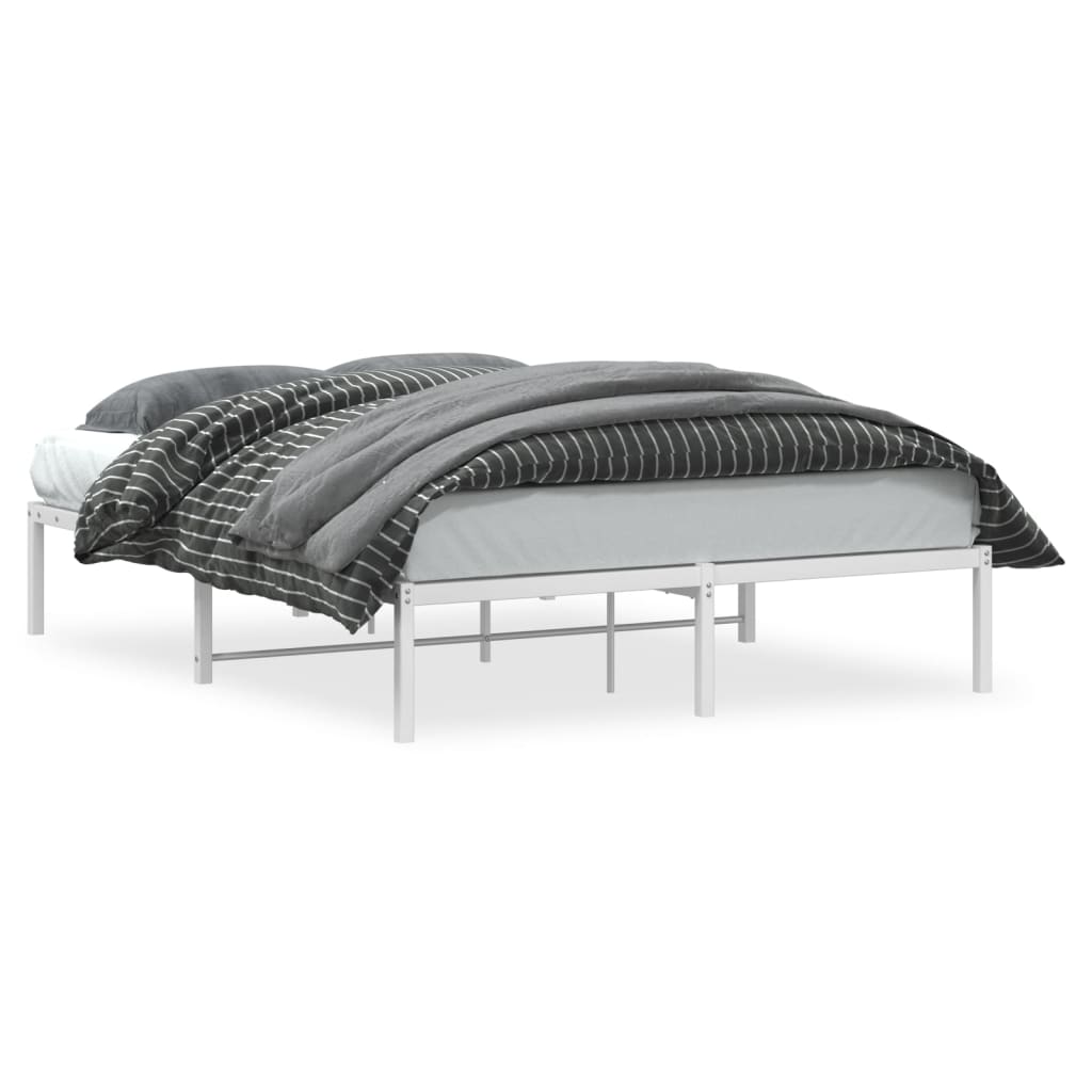 sengeramme 140x200 cm metal hvid