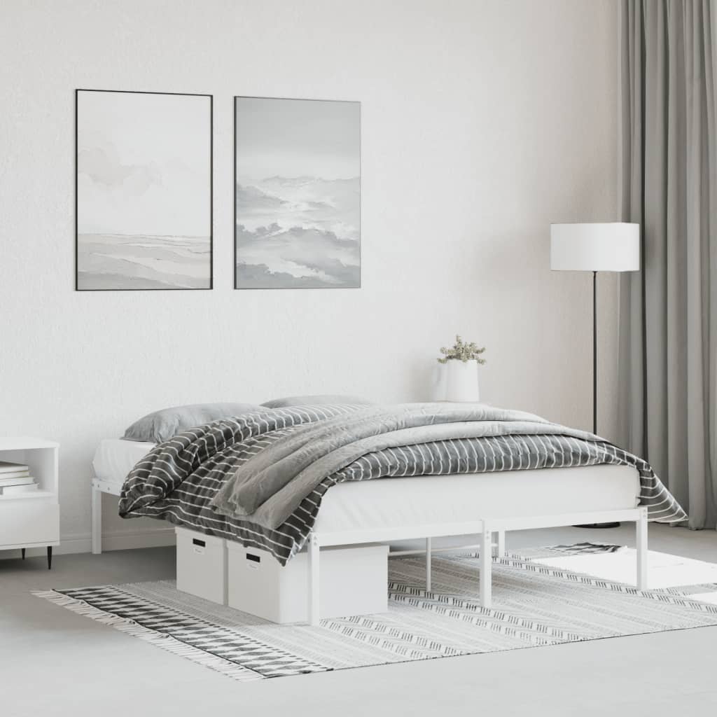 sengeramme 140x200 cm metal hvid