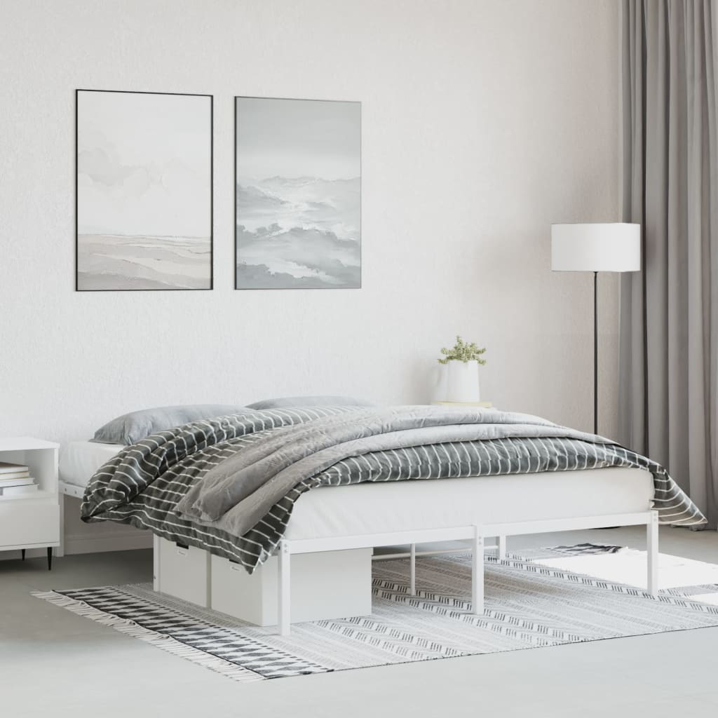 sengeramme 150x200 cm metal hvid