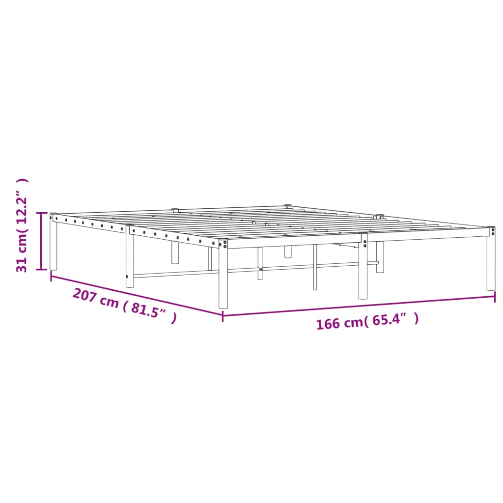 sengeramme 160x200 cm metal hvid